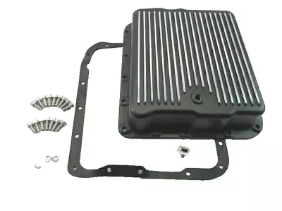 Aluminum GM GMC Pontiac 700R4 / 4L60 Finned Transmission Oil Pan Black Beautiful • $61.65