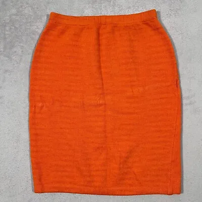 St John Pencil Skirt Womens Size Small Orange Wool Rayon Blend Casual Stretchy • $28.95