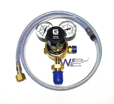 MIG Welding Gas Regulator With 4mm Hobby Welder Adaptor Hose Kit ARGON CO2 • £38.50