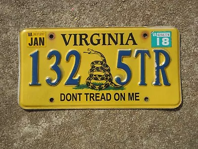 2018 Virginia Dont Tread On Me License Plate 1325TR Snake Gadsden Flag Don't VA • $39.99