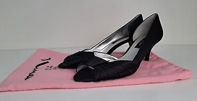 Nina-New York Women's Black Luster Kitten Heel Culver LS Dress Shoes Size 9M 39 • $14.39