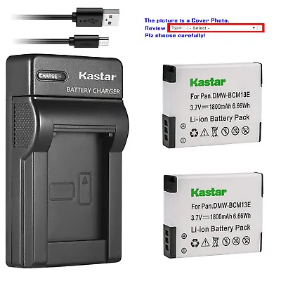 Kastar Battery Slim Charger For Panasonic DMW-BCM13 & Panasonic Lumix DMC-ZS40 • $8.59