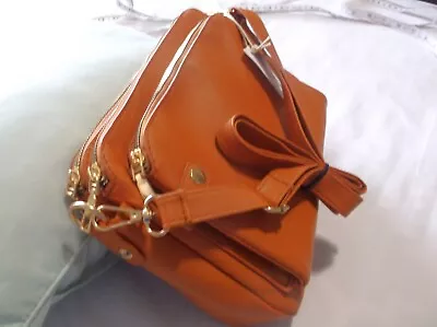 Fashion Shop 11-Pocket Retro Handbag 8” Sz S NWT Brown Leather Crossbody Bag • $20