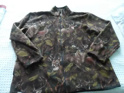 Men's Size XL Extra Large Full Zipper Fleece With White Tail Deer • $12