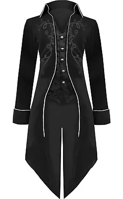 Mens Steampunk Vintage Tailcoat Jacket Gothic Victorian Frock Coat 2XL • $39.99