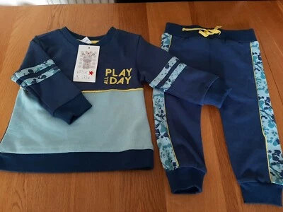 £8.75 • Buy Baby Boys Jogging Bottoms & Matching Top Age 12 Months Bnwt