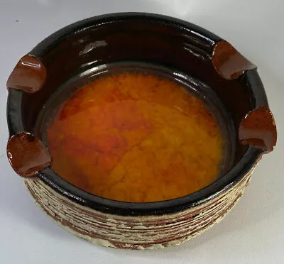 Bendigo Pottery Epsom Mid Century Glazed Ashtray Orange Retro Rare • $49