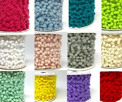 £1.68 • Buy NEW! Bertie's Bows 10mm Pom Pom (8mm Bauble) - Per Metre Or By The 25m Roll