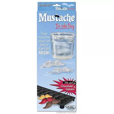 Mustache Ice Cube Tray 8 Slots Chocolate Gelatin By Accoutrements • $10.71