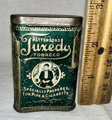 Antique Free Sample Tuxedo Tobacco Tin Litho Vertical Pocket Can Pipe Smoking • $102.50