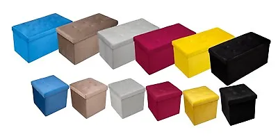 £16.95 • Buy Velvet Folding Storage Bench Ottoman Footrest Seat Toy Box Storage Chest