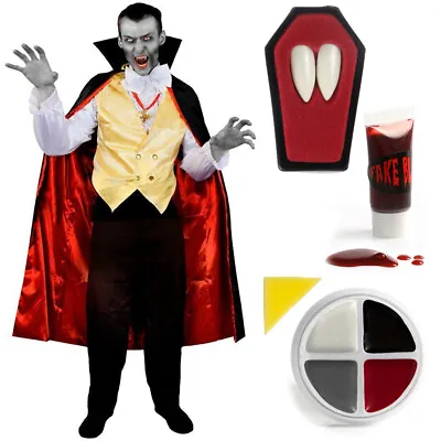 Mens Vampire Costume Halloween Fancy Dress Costume Adult Gothic Count Dracula  • £18.99