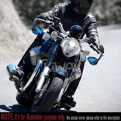 Bar End Mirrors ViperII All Blue Fits Moto Guzzi V7 III Milano Threaded OEM Bar • $124.50