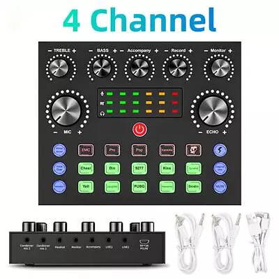 4 Channel Mini Audio Mixer Bluetooth USB Sound Mixing Console Studio Amplifier • $20.70