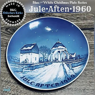 1960 Village Church Plate Blue Jule After Osterlars Church - B&G Bing & Grondahl • £41.02
