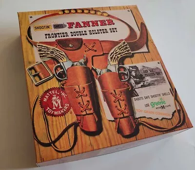 Mattel Shootin Shell Fanner Empty Box Frontier Double Holster Set 1958 Type Read • $30