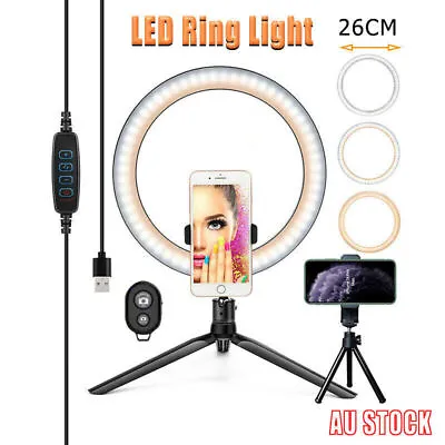 $15.27 • Buy 10”LED Ring Light Dimmable Lighting Phone Selfie Tripod Makeup Live Lamp AU