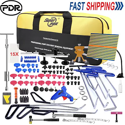 PDR 124X Paintless Dent Puller Rods Car Tool Repair Hail Removal Hammer Glue Kit • $136.99