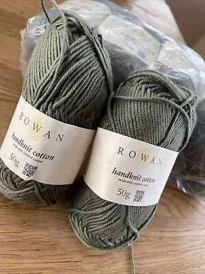 Rowan Handknit Cotton Aran Vegan Knitting Crochet Yarn 10x50gm Khaki Green • £25