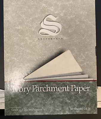 80 Sheets Of Southworth Ivory Parchment Paper -- 8.5 X 11 Open Box • $8.99