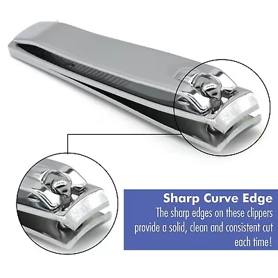 1pc Silver Nail Clipper Finger Toenail Cutter Nail Trimmer Curved Edge Clippers • $9.90