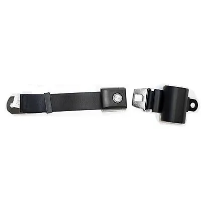 1965-1973 Ford Mustang Black Retractable Seat Belt With Starburst Pushbutton  • $55.75