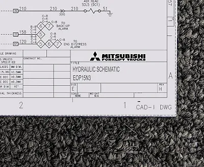 Mitsubishi Forklift EOP15N3 Hydraulic Schematic Manual Diagram • $209.30