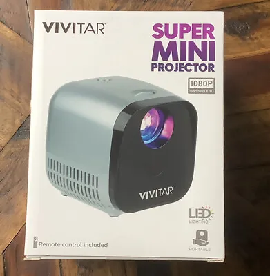 Vivitar Super Mini Projector 1080P LED. Support FHD. New In Box Gray • $19.99