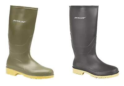 £9.99 • Buy Dunlop Dull Ladies/Girls Wellingtons Wellies Black Or Green Size 11Jr -8 Adult