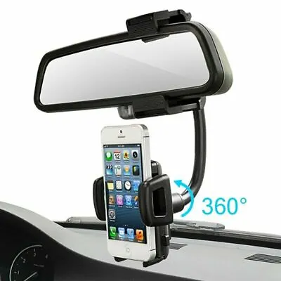 Universal 360° Car Rearview Mirror Mount Stand Holder Cradle For Cell Phone GPS • $6.99