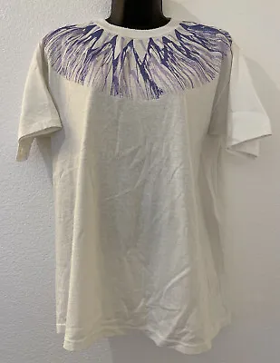 Vintage Sunbelt Shirt Women Size M White Spin Art Top Glitter Paint Mod Groovy • $1.93