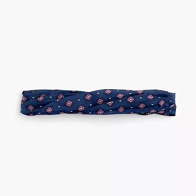 J.Crew Twist Headband In Cotton-Silk Foulard | Indigo | $25 • $23.99