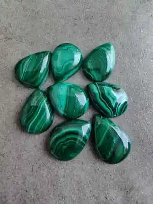 [wholesale] Natural Malachite Cabochon Pear Shape Loose Gemstone • $223.99