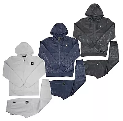 Men's Urban Designer Jacquard Pattern Streetwear Style Time Is Money Tracksuit • £49.99