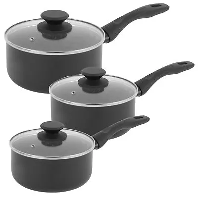 Progress Saucepan Set 3 Piece 16/18/20 Cm Ceramic Non-Stick Induction With Lids • £39.99