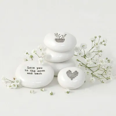 £4.99 • Buy East Of India Porcelain Pebble Sentimental Gift Favour Keepsake Token