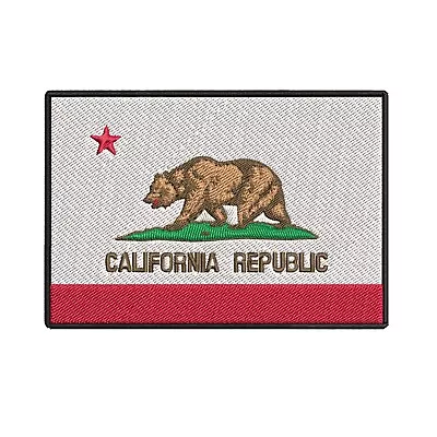 California Republic Flag Patch Embroidered Iron-on Badge DIY Applique • $6.95