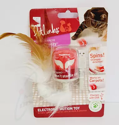 Petlinks Foxy Frenzy Electronic Motion Rolling Spinning Cat Toy Red & White • $19.49