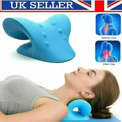 Neck Shoulder Stretcher Cloud Cervical Spine Traction Massage Pillow Pain Relief • £7.99