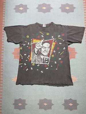 Vintage 90s Malcolm X T Shirt All Over Print Watch My Back Public Enemy Faded XL • $200