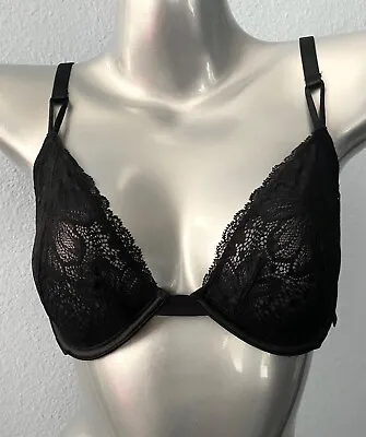 Victorias Secret Bra New Sexy Underwire Unlined Lace Black Demi Bra • $29.99