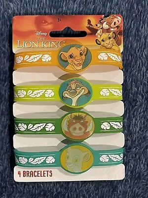 Disney The Lion King Silicone 4 Bracelets Set NEW Simba Timon Pumba Nala Party • $12.99