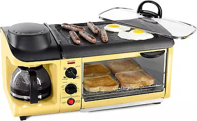 3-In-1 Breakfast Station - Includes Coffee Maker Non-Stick Griddle And 4-Slice • $102.98