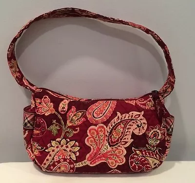 Vera Bradley Hobo Handbag 10  Piccadilly Plum Retired Pattern Cotton EUC LOOK!  • $16.99