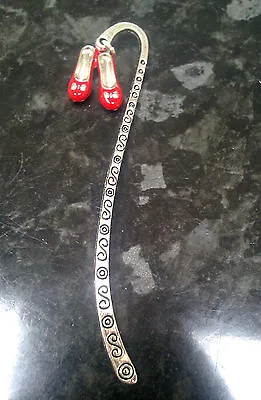 Handmade Wizard Of Oz Inspired Ruby Slippers Charm Bookmark Silver • £1.99