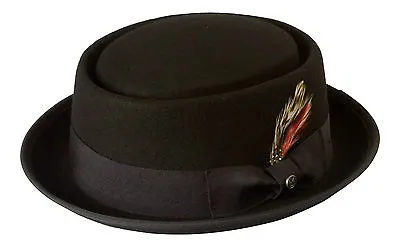  Black Pork Pie Hat Mod Ska Breaking Bad Walter White / Heisenberg Stingy Brim • $44.20