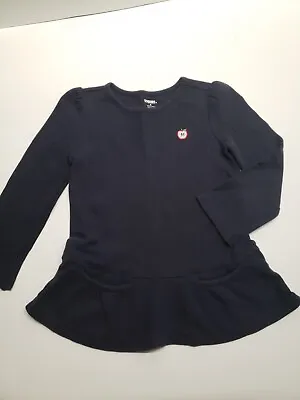 Gymboree Prep School Long Sleeve Apple Pocket Navy Girl Size 4 • $7.99