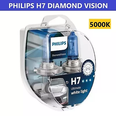 Philips H7 Headlight Globes DIAMOND VISION 5000K Ultimate White Bulb 12972DVS2 • $52.45