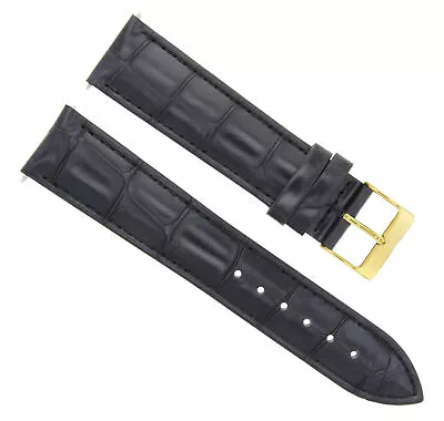 20mm Italian Leather Watch Band Strap For Invicta Diver Russian Watch Black Gold • £17.31