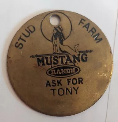 Vintage Mustang Ranch Las Vegas Stud Farm Female Model Ask For TONY Keychain • $19